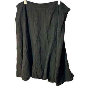 Eileen Fisher Dark Gray A-Line Skirt Linen Blend size XL